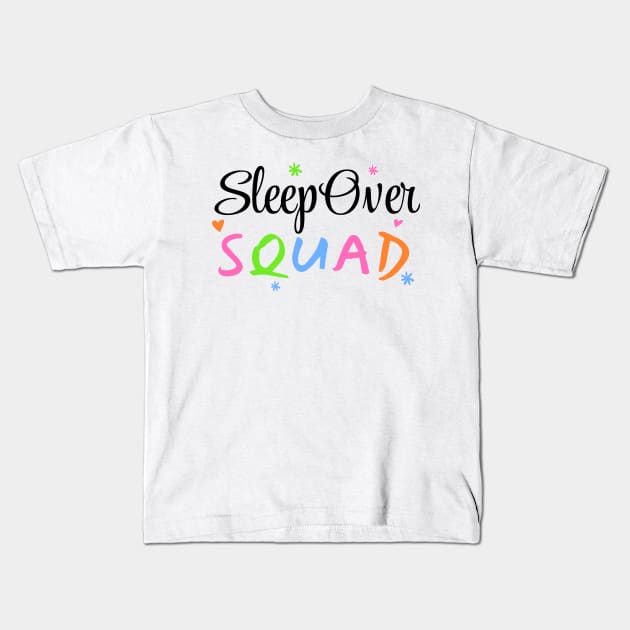 Sleepover Squad Slumber Party Pajamas Kids T-Shirt by BrightLightArts